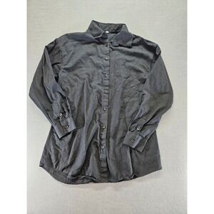HOTEVE Black 100% Cotton Long Sleeve Button Down Shirt Small Minimalist Casual